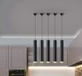 Modern Black Cylinder Pendant Light – Sleek Hanging Lamp for Kitchen, Dining, Shop & Counter | Long Pipe Design – Elegant Minimalist Lighting Fixture. 
