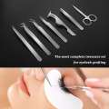 Eyelash Extension Tweezers Kit - Professional False Eyelashes Applicator Tools, Straight & Curved Eye Lashes Tweezer and Scissors - Set of 7 Lash Extension Tools. 