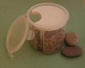 Transparent Plastic Food Storage Dispenser Airtight Container Jar 3 section SMALL. 