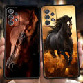 Horse Phone Case for Samsung Galaxy A15 A14 A25 A54 A34 A51 A71 A72 A73 A32 A52 A52S A11 A21S A31 A41 5G Soft Shell Capas Bags. 