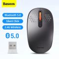 Baseus F01B Silent Wireless Mouse, Tri-Mode Bluetooth Mouse with 1600 Dpi Compatible with PC, Mac, Laptop, Tablets. 