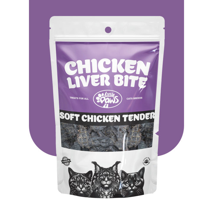 Little Paws - Chicken Liver Jerky bites Treats For Your Kittens And Adult Cats - 70 Grams - Best Cat Treats