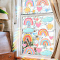 XC8007 Rainbow Stars Clouds Colorful Sunlight Electrostatic Glass Showcase Home Decoration Wall Window Stickers. 