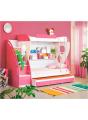 Bravo Kids Bunk Bed with Trundle Bed & side stair boxes - Pink. 