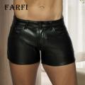 Club Shorts Men's Faux Leather Shorts Stylish Slim Fit with Pockets Zipper Closure Perfect for Party Club Available in Plus Size Men Faux Leather Shorts. 