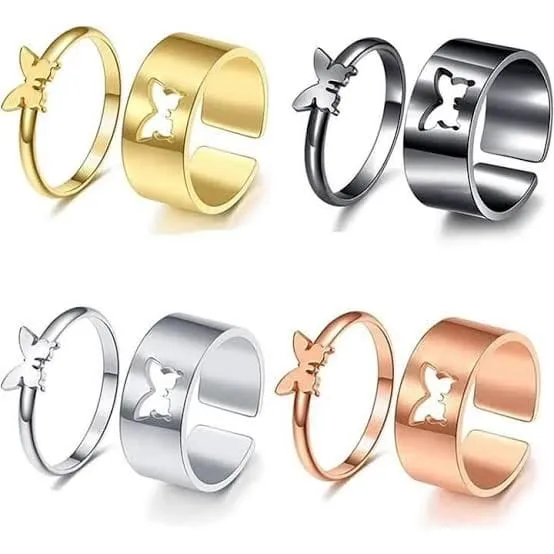Normal Rings Daraz Pack of 4 adjustable couple rings | Daraz.pk
