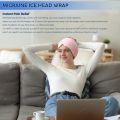 Headache and Migraine Relief Cap Head Wrap Ice Pack with Gel Bead for Migraine Hot Cold Therapy Cold Pack. 