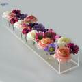 Acrylic Flower Vase Clear Vase Rectangular Low Flowers Container Modern Vase for Table Vase for Dining Table Office Decoration , 12 Holes. 