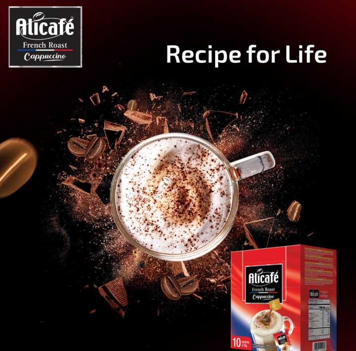 Ali Cafe Coffee Cappuccino instant coffee with (Cream+Sugar+Choco Granules)