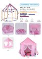 Princess Castle Tent for Girls Fairy Play Tents for Kids Hexagon Playhouse Children or Toddlers Indoor or Outdoor Games,Plastic,. 