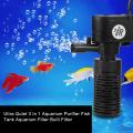 Ultra quiet 3 in 1 aquarium purifier fish tank aquarium filter built Filter 3W. 