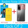 Pack of 2 - Xiaomi Redmi Note 10 Pro 9D 21D 11D 99D 100D 101D Tempered Glass Black Border Transaprent Screen Protector For Xiaomi Redmi Note 10 Pro   + 9H Flexible Anti Shock Camera Coverage Lens Protector For Xiaomi Redmi Note 10 Pro. 