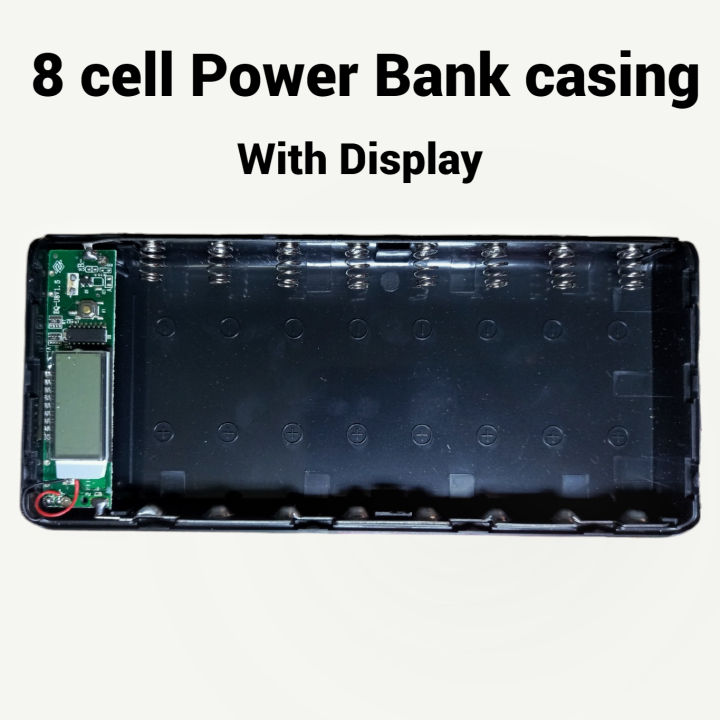 Power Bank Case 8 Cell 18650 Rechargeable Batteries / Cell Dual Output / Dual input 8 Cell (Only Case, Cell Not Include)