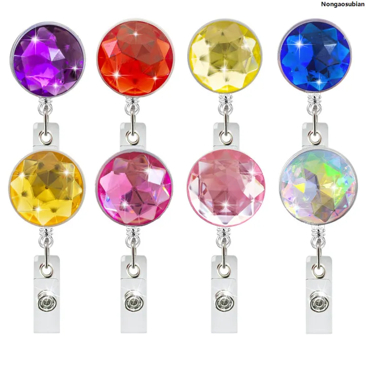 Veeki Blue Retractable Bears Badge Reel, Candy Color ID Card Clips - View #4