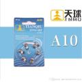 a10 hearing aid battery pr70 1.4v zinc air button cell battery A10. 