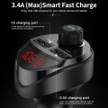 Dual USB Fast Charger Car Accessories Bluetooth-compatible 4.2 FM Tran_s_mitter Hands Free Music Player Car Accessories Gadgets. 