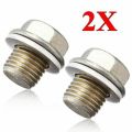 2Pcs Oil Pan Drain Bolt Plug with Washer for Acura Honda Accord Civic 90009-R70-A00. 