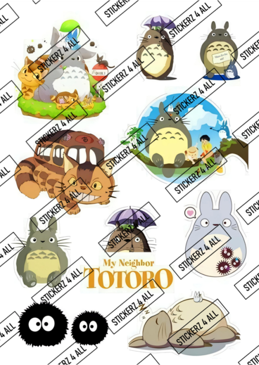 STUDIO GHIBLI AESTHETIC uncut sticker sheet A6 size based on popular different styles ideal for journaling skateboard guitar notebook phone case laptop and perfect for fonts styles fans and lovers.