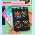 Scratch Note Book Set, Art Paper Rainbow Notes, Drawing Pad for Kids Party Party Gift, DoorGift, Kindergarten, Children. 