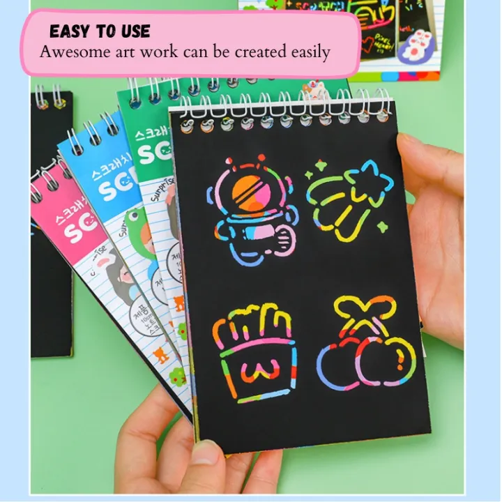 Scratch%20Note%20Book%20Set,%20Art%20Paper%20Rainbow%20Notes,%20Drawing%20Pad%20for%20Kids%20Party%20Party%20Gift,%20DoorGift,%20Kindergarten,%20Children%20-%20Image%205