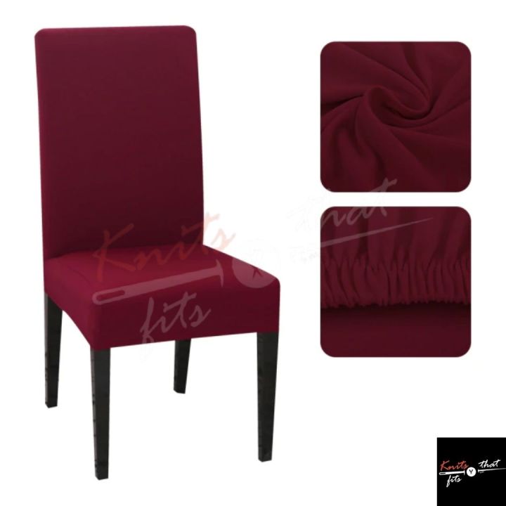 Knit that Fits Cotton Jersey Dining Chair Covers | Soft Stretch Chair Covers | Pack of 4 6 8 | Elastic Fit