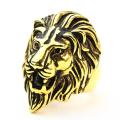 Fashion High Quality Animal stone ring Men's Lion Rings Stainless Steel Rock Punk Rings Men Lion's head Gold Jewelry Wholesale. 