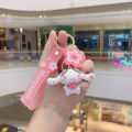 Sanrio Kawaii Hello Kitty Keychain Pink Kuromi Melody Cinnamoroll Car Key Ring Backpack Pendant Ornaments Girls Holiday Gifts. 