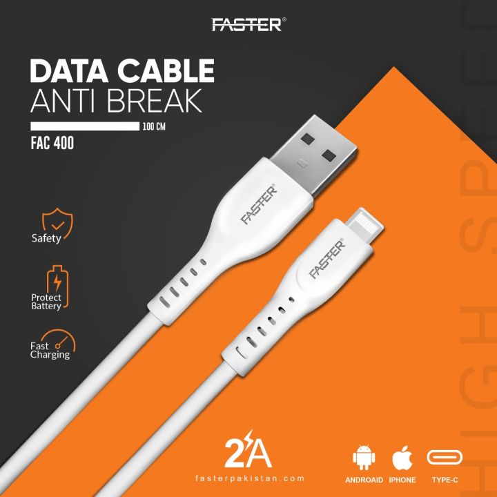 Faster 2A Fast FAC-400 data cable anti break USB to Type C By Apna e Bazar