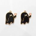 2Pcs Black & White High Quality Cute Ghost Charms For Bracelet. 