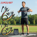 11-Piece TPE Resistance Band Set for Home & Gym Workout – Full Body Exercise Bands with Handles, Door Anchor, Ankle Straps & Carry Bag – Strength Training, Yoga, Fitness & Muscle Building Equipment. 