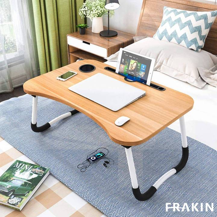 E Laptop Stand, Floor table,Laptop table, Drawing desk, Bed Tray Table Foldable Table Notebook Stand Reading Holder Breakfast Serving Bed Tray with Tablet Slots for Bed/Couch-KS