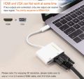USB C to HDMI VGA Adapter, Type C to VGA to USB C Thunderbolt 3 for Dual Monitor Adapter. 