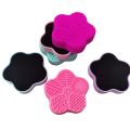 Purple-Makeup Brush Cleaning Pad Wet and Dry Use Brush Washing Mat Silicone Mat for Brush Cleaning Remove Cosmetics Makeup Pigment. 