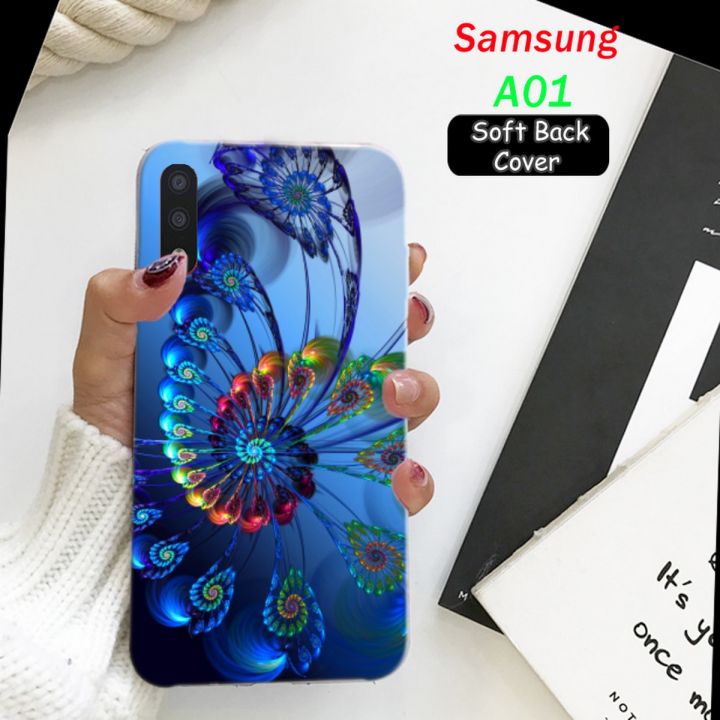 Samsung A01 Pouch Cover - Floral Soft Back Cover Case for Samsung A01