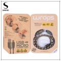 [Micro USB] Wraps Wristband Wearable Fashionable Bracelet Fast Charging Data Cable For Android Mobiles and Devices 1 Meter. 