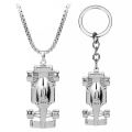 F1 Formula One Race Racing Car Pendant Necklace Men Hiphop Jewelry Snake Chain Metal Key Chain Mens Necklaces Charm Accessories. 