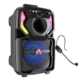 Audionic Iqra Q-30 Portable Bluetooth Speaker with Wired Mic | 8 Inch Subwoofer | RGB Lights | Karaoke Speaker | USB SD AUX FM | Rechargeable Party Speaker. 