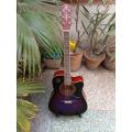 Acoustic Guitar 41 inches Color Purple with Free Gifts. 