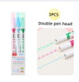 3pc / 6pc Creative Highlighter Curve Pen Quick-drying Flower-shaped Outline Pen Notes Hand Account Marking Painting School Supplie. 