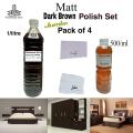Dark Brown Matt polish set For Wooden Furniture,Solid and Plywood Doors,Cabinets, and All Wooden And Plywood Decorative Purpose. 
