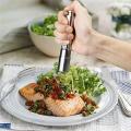 1 Pc Salt and Pepper Grinder, Stainless Steel Push Button Grinder Modern Design Thumb Grinder, for Black Pepper, Sea Salt and Himalayan Salt, Spice and Salt (Silver). 