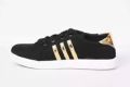 Girls sneakers black golden. 
