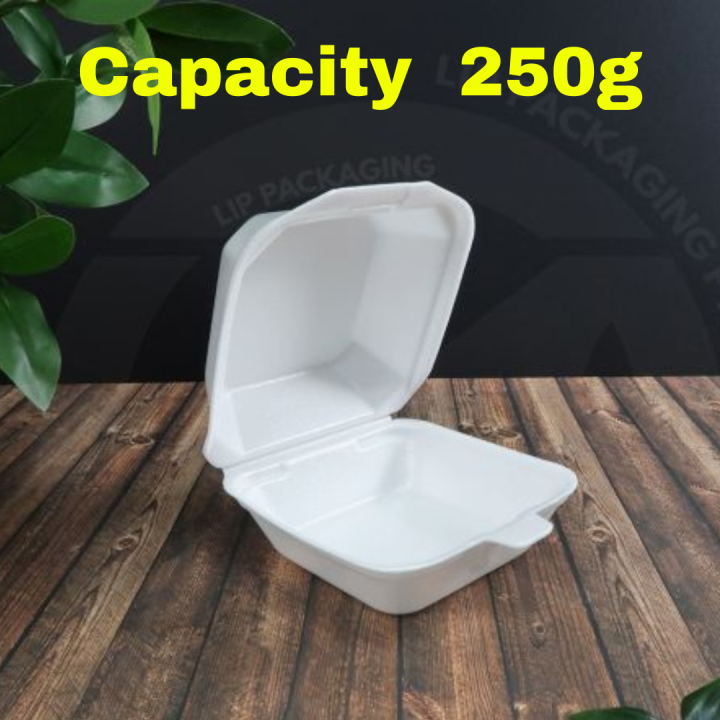 Disposable Foam Food Box Container  For Snack/Biryani/Food (Capacity 250 Grams) - Styrofoam Food Box - Disposable Thermocol Biryani Boxes