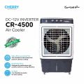 Cherry Air Cooler CR-4500 , DC-12V 70% Energy Saver Large Size , Plus Fast Cool , 90 Liters , Auto Swing and Turbo Cooling Technology , 4 Way Movable , Ice Box Technology , 1 Year Warranty , Works Only DC Battery , Solar & DC 12V Power Supplies. 