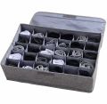 YETI Underwear Socks Storage Organizer with Lids Foldable Closet Drawer Divider 24 Cells, Storage Box for Socks Underwear. 