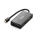 UGREEN 20418 Mini DisplayPort Thunderbolt 2 to HDMI DVI VGA Adapter 4K Resolution Converter Video 3 in 1 Adapter Cable. 