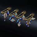 Emotion HENG Lucky Eye Fatima Hamsa Hand Blue Turkish Evil Eye Brooch Pin Gold Color Alloy Charm Brooch for Women Men Fashion Jewelry BE102. 