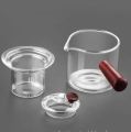 Techmanistan 500ml Turkish Tea Kettle with Glass Filter & Wooden Handle, Stove Safe Glass Teapot Liner Filter, Glasses Tea Maker with Wooden Handle. 