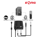 Energy - ENRG 48V Phantom Power Supply with Adapter for XLR 3 Pin Microphone Cable Male to Female Any Condenser Music Recording Equipment Black. 