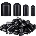 TWEXQNY-80 Pieces Rubber End Caps Flexible Bolt Covers Screw Caps Thread Protectors in 4 Sizes 1/4 to 3/4 Inch (Black). 